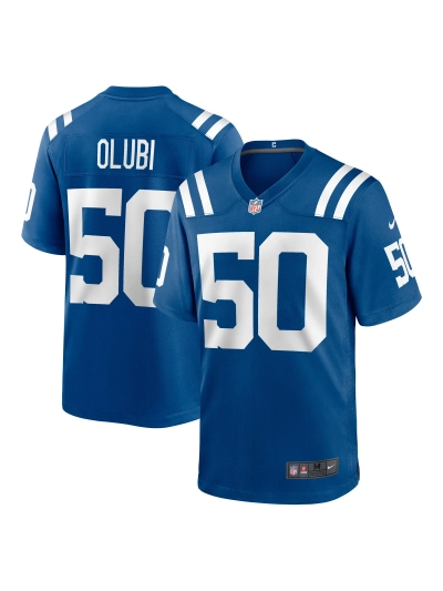 Men's Indianapolis Colts Segun Olubi Nike Royal Game Player Jersey 01