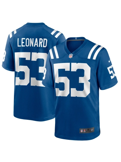 Men's Indianapolis Colts Shaquille Leonard Nike Royal Game Jersey 01