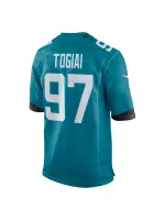 Men's Jacksonville Jaguars Tommy Togiai Nike Teal Team Game Jersey