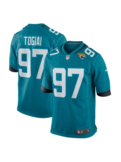 Men's Jacksonville Jaguars Tommy Togiai Nike Teal Team Game Jersey 01
