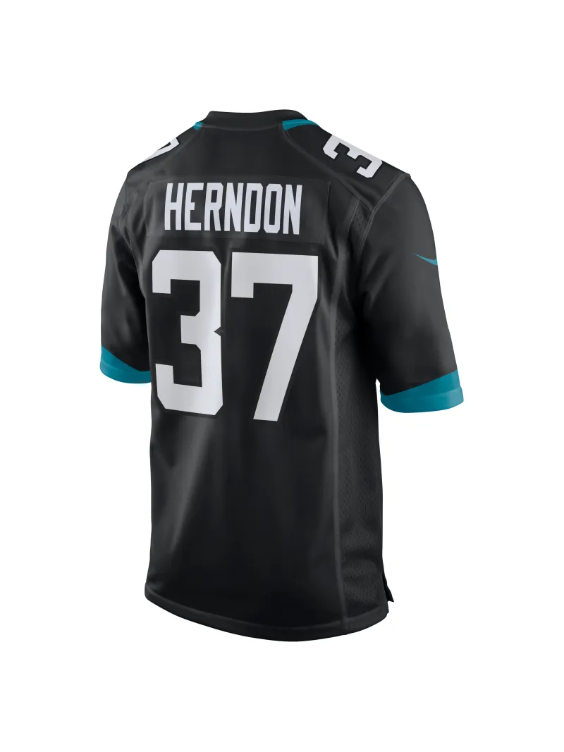 Men's Jacksonville Jaguars Tre Herndon Nike Black Game Jersey