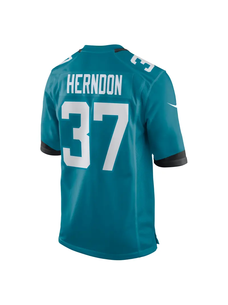 Men's Jacksonville Jaguars Tre Herndon Nike Teal Game Jersey