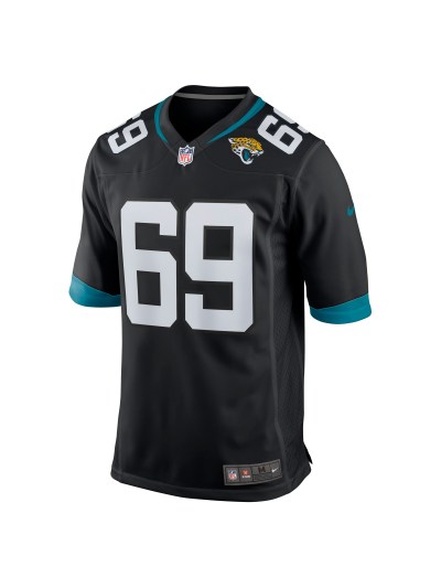 Men's Jacksonville Jaguars Tyler Shatley Nike Black Game Jersey 02