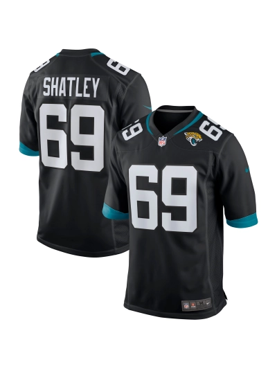 Men's Jacksonville Jaguars Tyler Shatley Nike Black Game Jersey 01