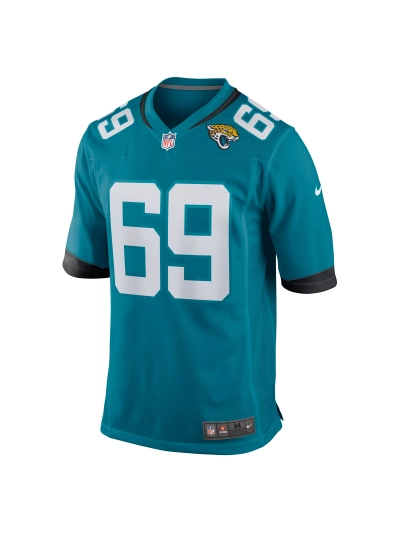 Men's Jacksonville Jaguars Tyler Shatley Nike Teal Game Jersey 02