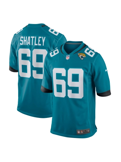 Men's Jacksonville Jaguars Tyler Shatley Nike Teal Game Jersey 01