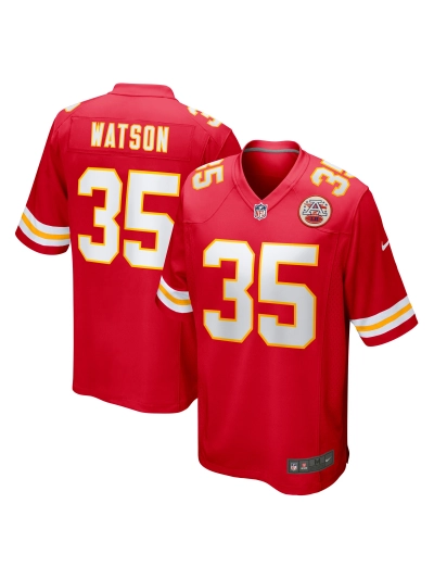Men's Kansas City Chiefs Jaylen Watson Nike Red Game Player Jersey 01