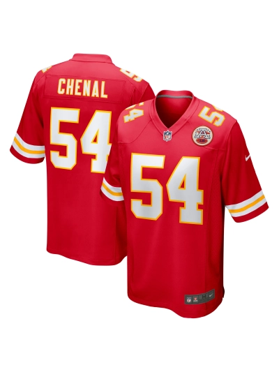 Men's Kansas City Chiefs Leo Chenal Nike Red Game Player Jersey 01