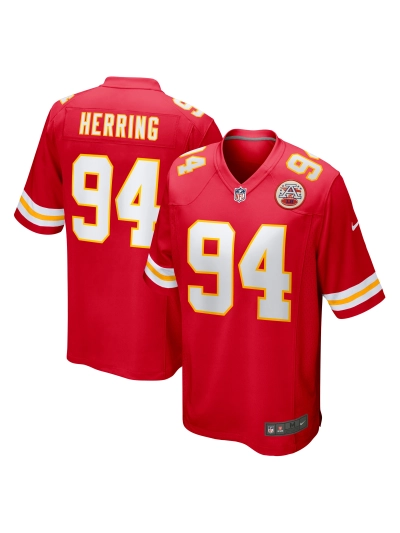 Men's Kansas City Chiefs Malik Herring Nike Red Team Game Player Jersey 01
