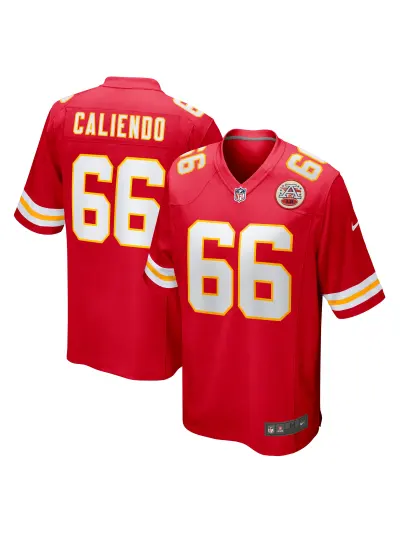 Men's Kansas City Chiefs Mike Caliendo Nike Red Game Player Jersey 01