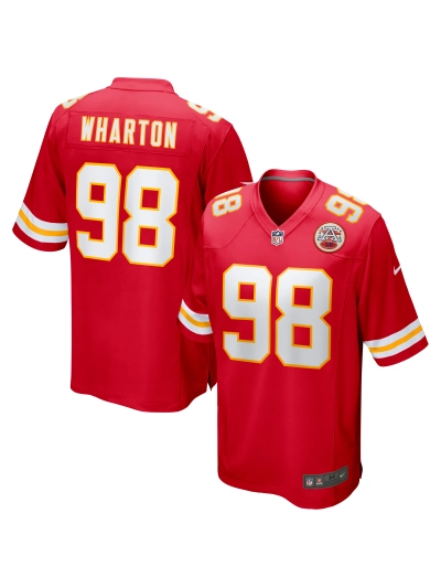 Men's Kansas City Chiefs Tershawn Wharton Nike Red Game Jersey 01