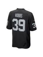 Men's Las Vegas Raiders Nate Hobbs Nike Black Game Jersey
