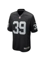 Men's Las Vegas Raiders Nate Hobbs Nike Black Game Jersey