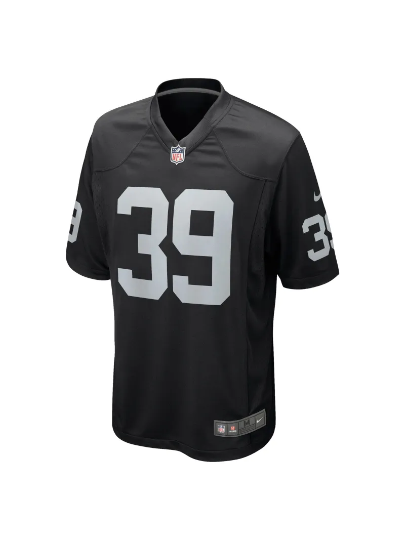 Men's Las Vegas Raiders Nate Hobbs Nike Black Game Jersey