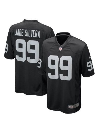Men's Las Vegas Raiders Nesta Jade Silvera Nike Black Team Game Jersey 01
