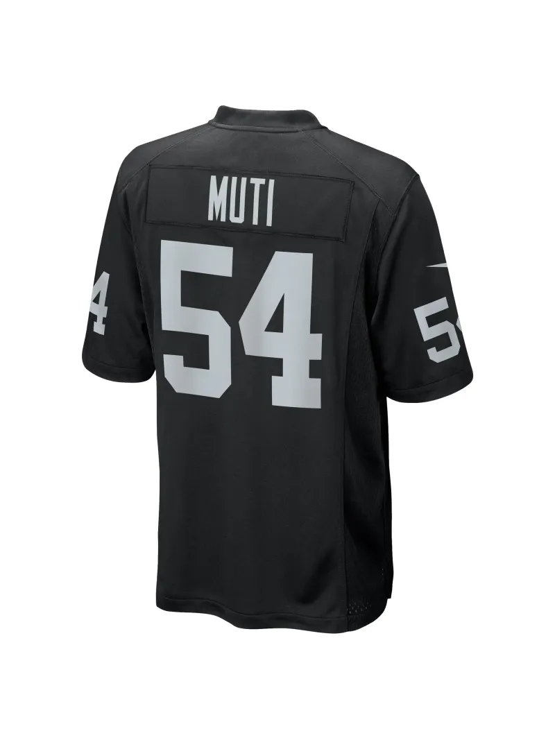 Men's Las Vegas Raiders Netane Muti Nike Black Team Game Jersey