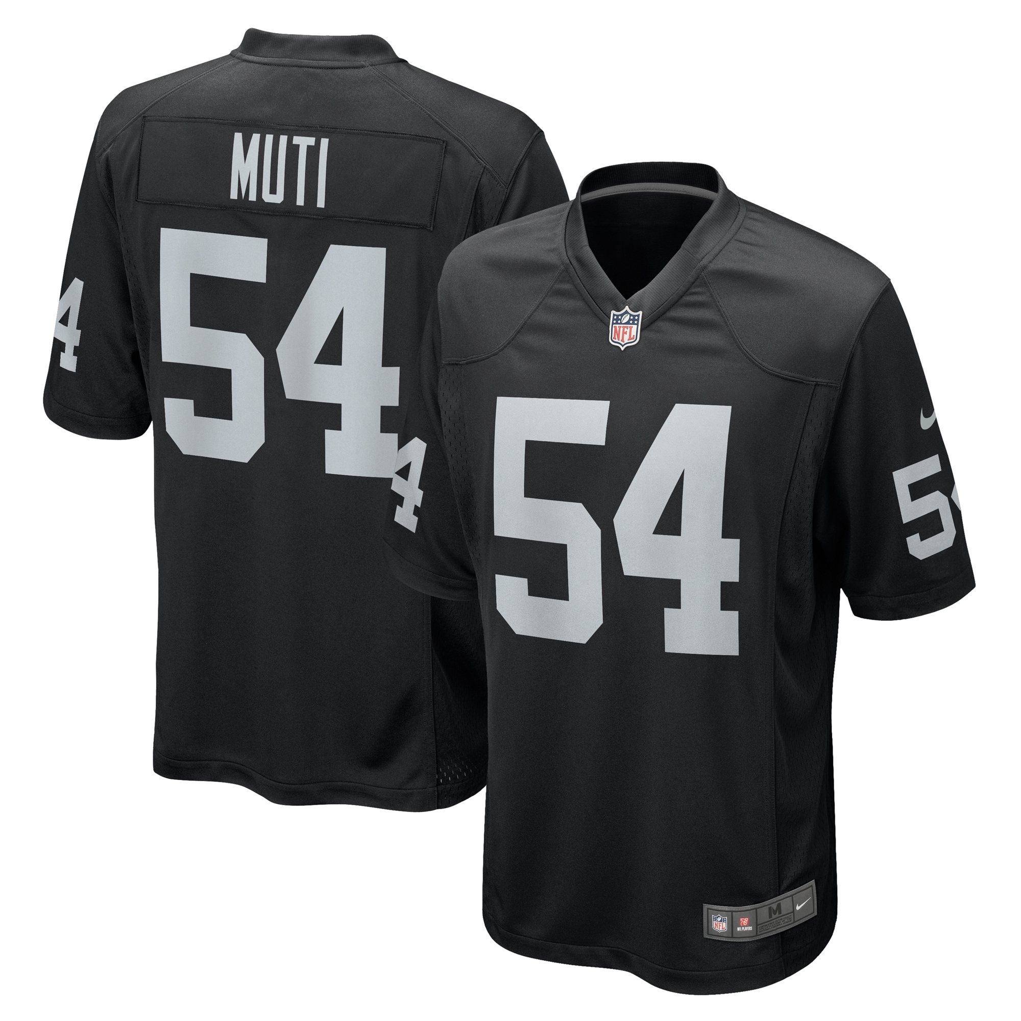 Men's Las Vegas Raiders Netane Muti Nike Black Team Game Jersey