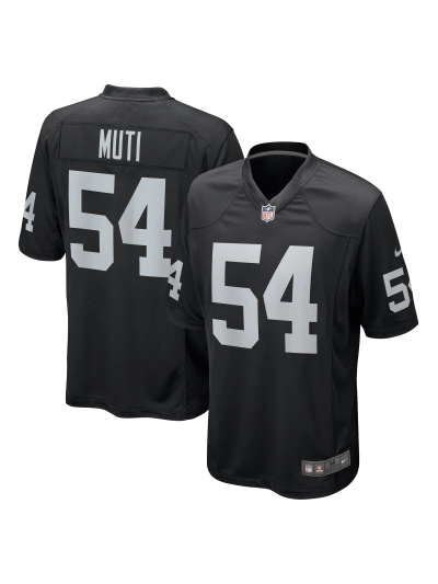 Men's Las Vegas Raiders Netane Muti Nike Black Team Game Jersey 01