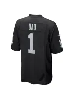 Men's Las Vegas Raiders Number 1 Dad Nike Black Game Jersey