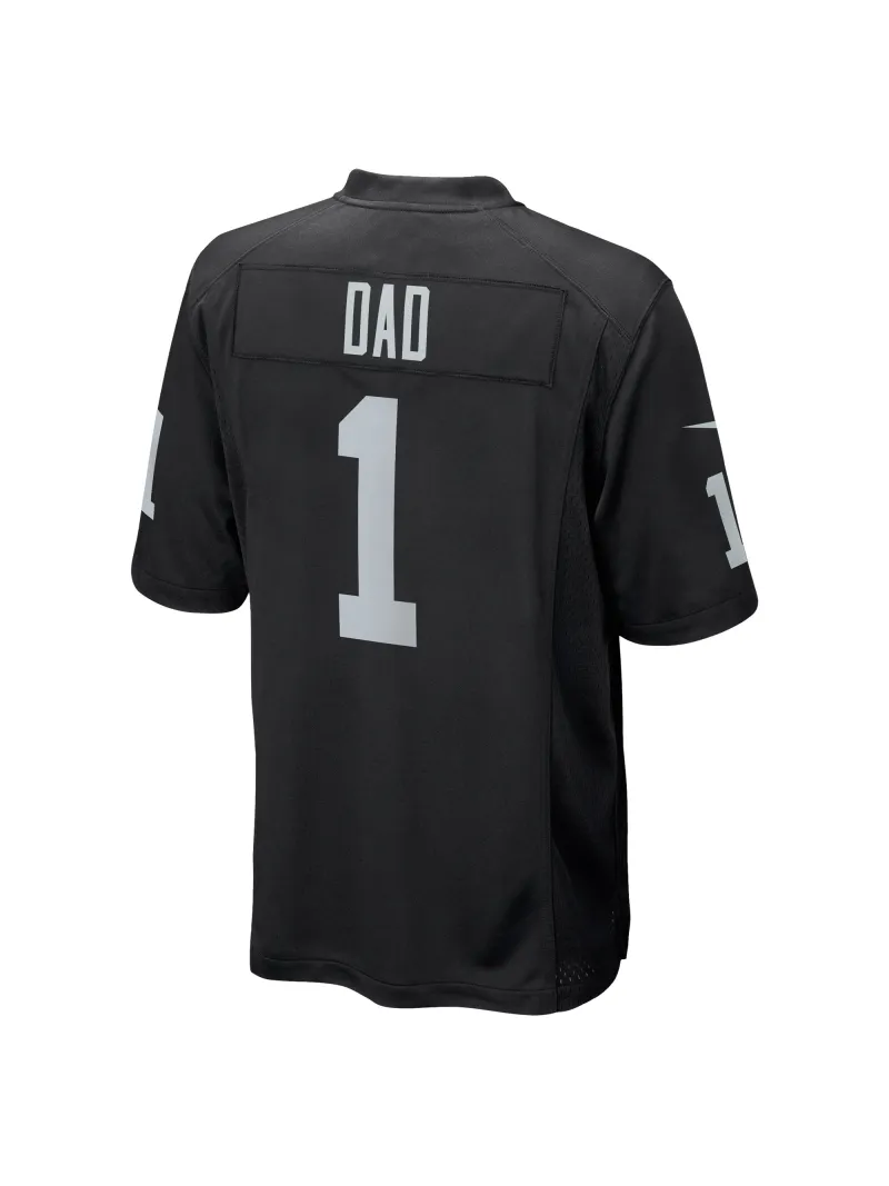 Men's Las Vegas Raiders Number 1 Dad Nike Black Game Jersey