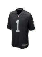 Men's Las Vegas Raiders Number 1 Dad Nike Black Game Jersey