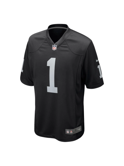 Men's Las Vegas Raiders Number 1 Dad Nike Black Game Jersey 02