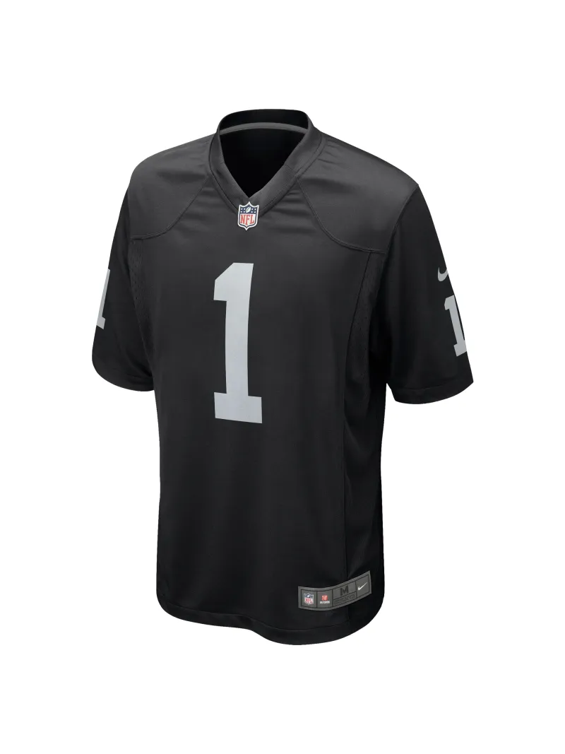 Men's Las Vegas Raiders Number 1 Dad Nike Black Game Jersey