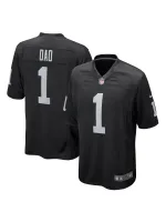 Men's Las Vegas Raiders Number 1 Dad Nike Black Game Jersey