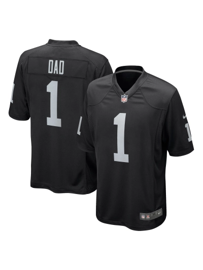 Men's Las Vegas Raiders Number 1 Dad Nike Black Game Jersey 01