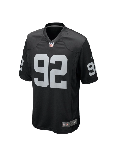 Men's Las Vegas Raiders Richard Seymour Nike Black Retired Player Game Jersey 02