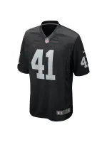 Men's Las Vegas Raiders Robert Spillane Nike Black Game Player Jersey