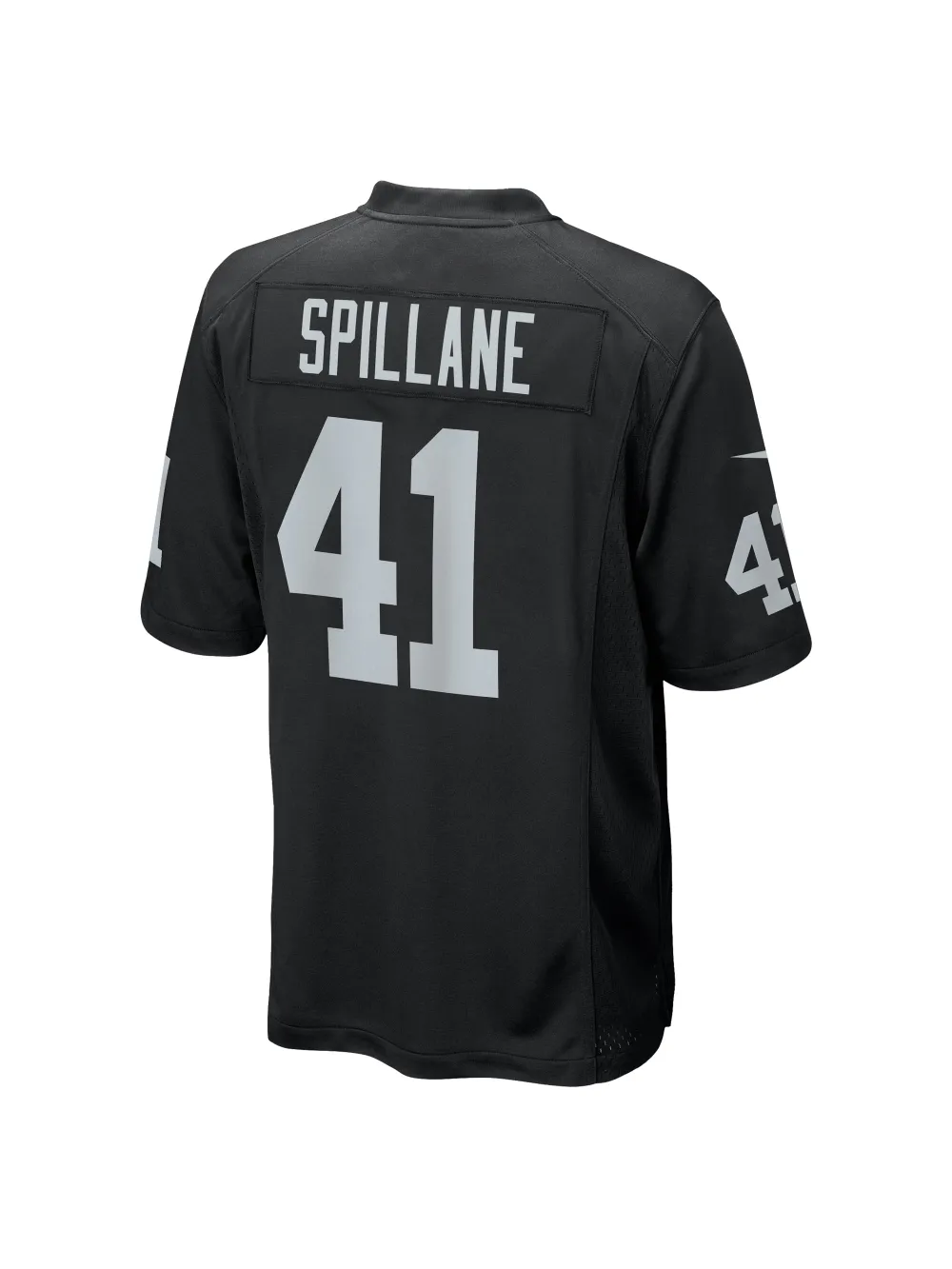 Men's Las Vegas Raiders Robert Spillane Nike Black Game Player Jersey