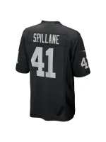 Men's Las Vegas Raiders Robert Spillane Nike Black Game Player Jersey