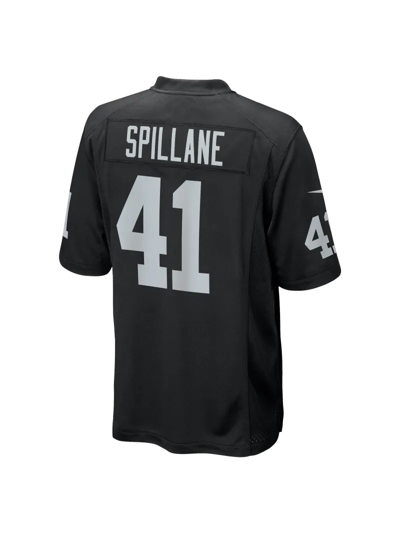 Men's Las Vegas Raiders Robert Spillane Nike Black Game Player Jersey