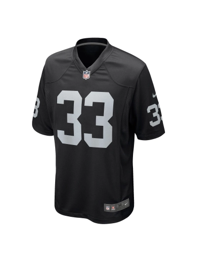 Men's Las Vegas Raiders Roderic Teamer Nike Black Game Jersey 02