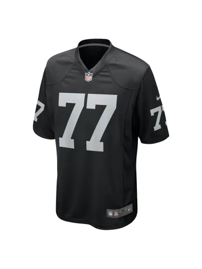 Men's Las Vegas Raiders Thayer Munford Jr. Nike Black Team Game Jersey 02