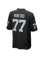 Men's Las Vegas Raiders Thayer Munford Jr. Nike Black Team Game Jersey
