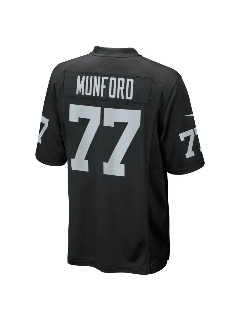 Men's Las Vegas Raiders Thayer Munford Jr. Nike Black Team Game Jersey