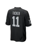 Men's Las Vegas Raiders Tre Tucker Nike Black Team Game Jersey