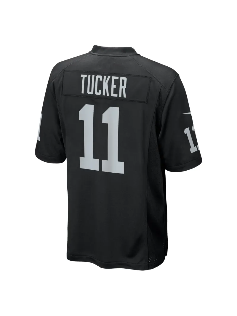 Men's Las Vegas Raiders Tre Tucker Nike Black Team Game Jersey
