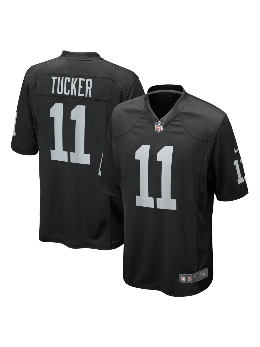 Men's Las Vegas Raiders Tre Tucker Nike Black Team Game Jersey