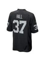 Men's Las Vegas Raiders Tyler Hall Nike Black Team Game Jersey