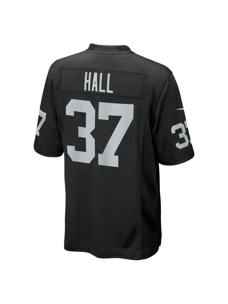 Men's Las Vegas Raiders Tyler Hall Nike Black Team Game Jersey