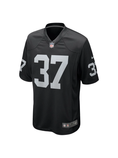 Men's Las Vegas Raiders Tyler Hall Nike Black Team Game Jersey 02