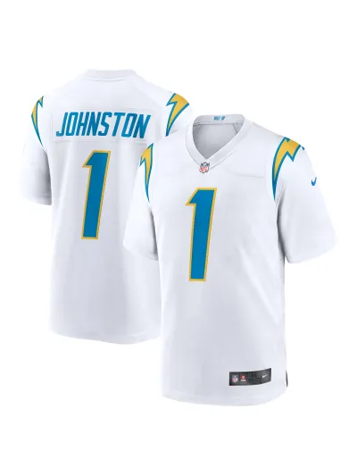 Men's Los Angeles Chargers Quentin Johnston Nike White Away Game Jersey 01