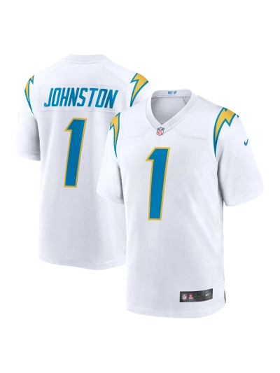 Men's Los Angeles Chargers Quentin Johnston Nike White Away Game Jersey 01