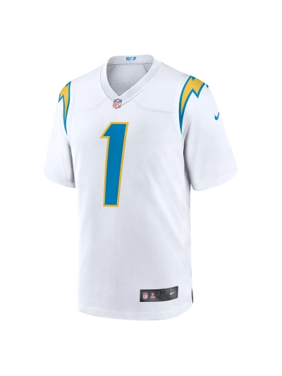 Men's Los Angeles Chargers Quentin Johnston Nike White Away Game Jersey 02