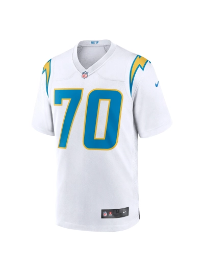 Men's Los Angeles Chargers Rashawn Slater Nike White Game Jersey 02