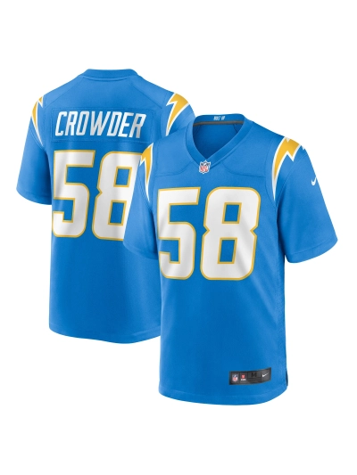 Men's Los Angeles Chargers Tae Crowder Nike Powder Blue Team Game Jersey 01