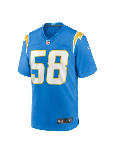 Men's Los Angeles Chargers Tae Crowder Nike Powder Blue Team Game Jersey 02